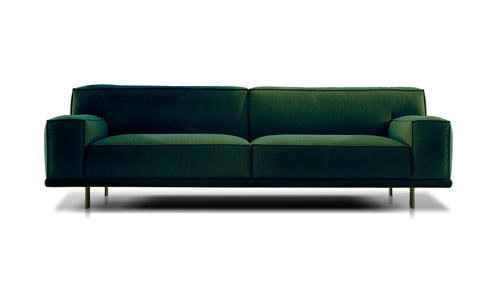 Canapé AERO MERIDIAN en velours bleu — vue d'ensemble salon